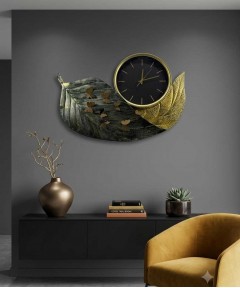 Black And Gold Metal Clock